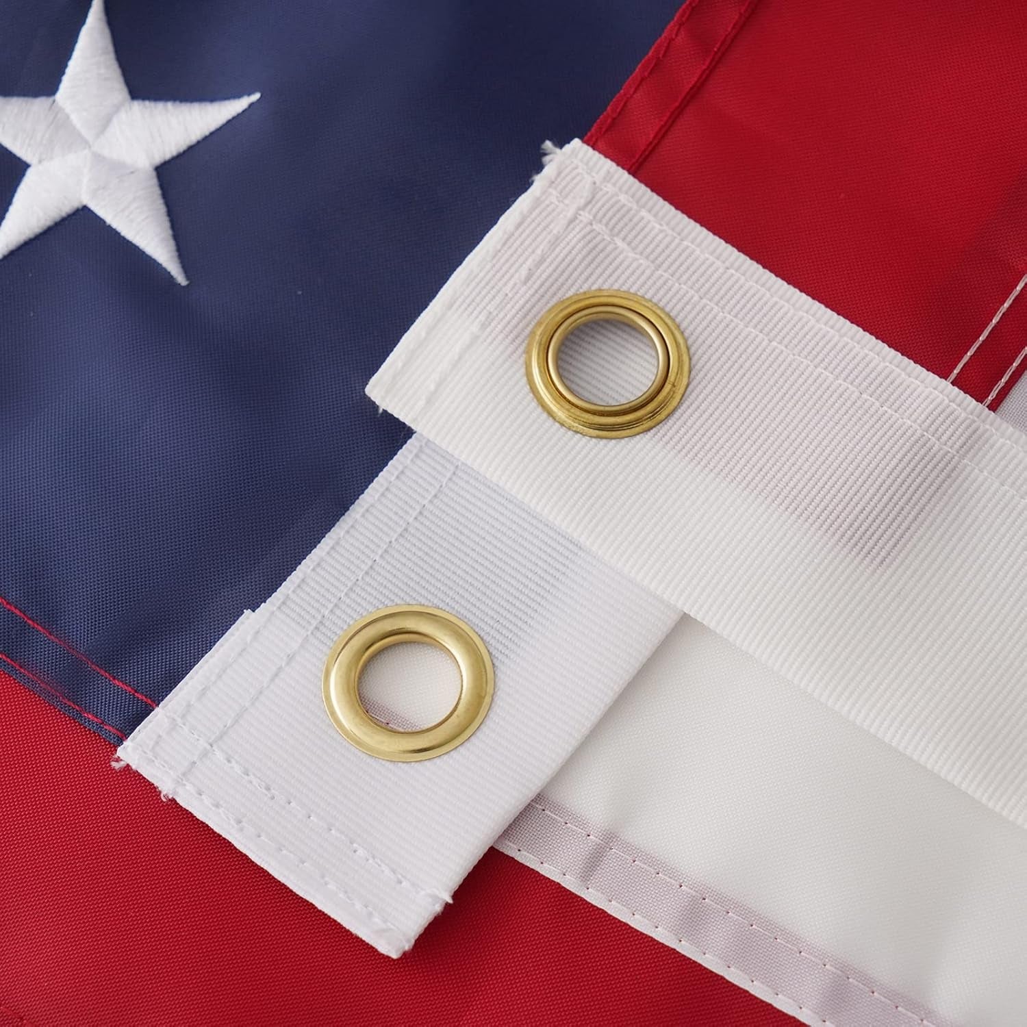 American Flag 4X6 FT Outdoor - Made in USA, USA Heavy Duty Nylon US Flags with Luxury Embroidered Stars, Sewn Stripes and 2 Brass Grommets